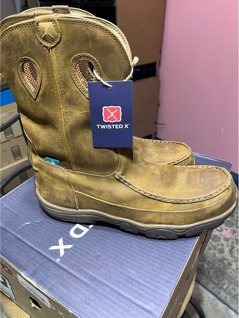 Twisted X Men's Leather Upper Work Boots Size 14 Wide